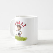 Cute Soccer Kid Cartoon Sports Design Kaffeetasse (Vorderseite Links)