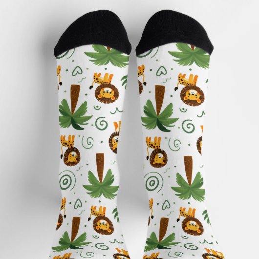 Cute Socks with Baby Lion Safari Jungle Animal  Socken (Oben)