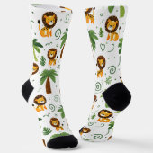Cute Socks with Baby Lion Safari Jungle Animal  Socken (Gewinkelt)