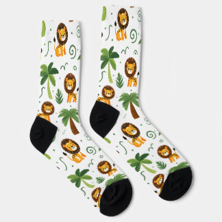 Cute Socks with Baby Lion Safari Jungle Animal  Socken