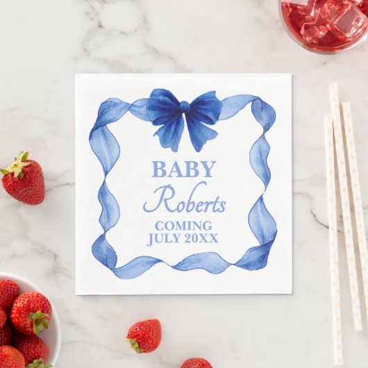 Cute Soft Blue Boy Baby Shower Serviette (Beispiel)