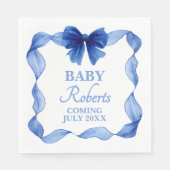 Cute Soft Blue Boy Baby Shower Serviette (Vorderseite)