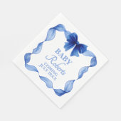 Cute Soft Blue Boy Baby Shower Serviette (Ecke)