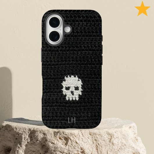 Cute Soft Goth Crochet Skull Yarn Custom Name Case-Mate iPhone Hülle