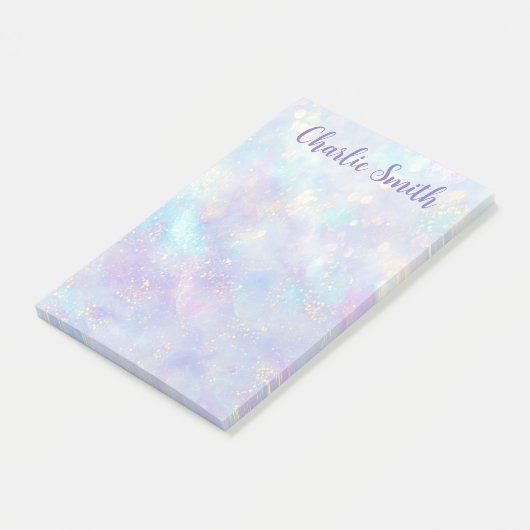 Cute soft pastel background script name post-it klebezettel (angewinkelt)