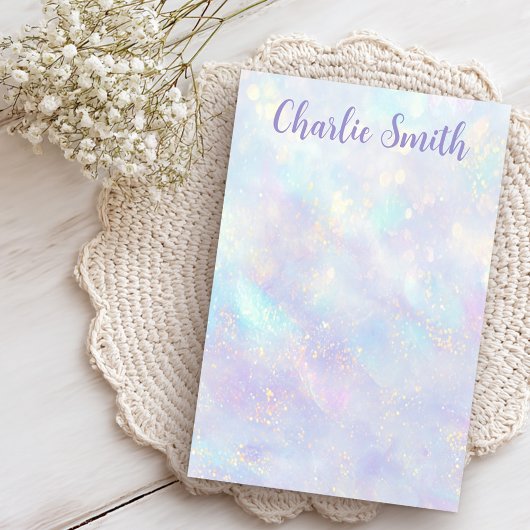 Cute soft pastel background script name post-it klebezettel