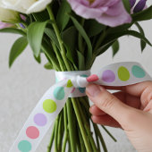 Cute Soft Pastel Polka Dots Pattern Satinband