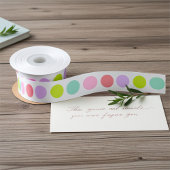 Cute Soft Pastel Polka Dots Pattern Satinband