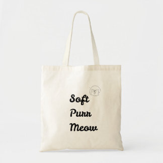 Cute "Soft Purr Meow" Cat Lover Tote Bag Tragetasche