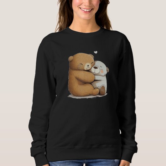Cute soft Toy hug for Teddy Bear and stuffed Anima Sweatshirt (Vorderseite)