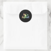 Cute Softball Runder Aufkleber (Tasche)