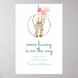 Cute Some Bunny Is On The Way Nursery Poster