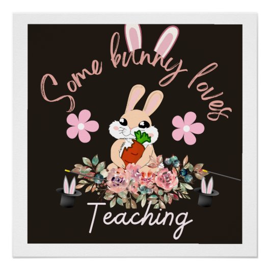 Cute some bunny loves teaching mug poster (Vorderseite)