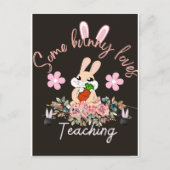 Cute some bunny loves teaching mug postkarte (Vorderseite)