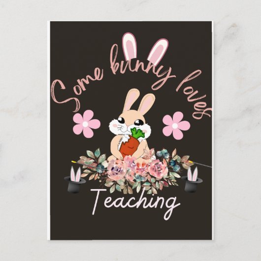 Cute some bunny loves teaching mug postkarte (Vorderseite)
