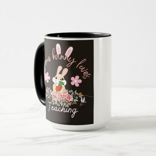 Cute some bunny loves teaching mug tasse (Vorderseite Links)