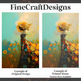 Cute Sonnenblume Weibchen mit Sonnenblumen C1L Seidenpapier