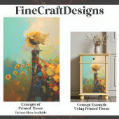 Cute Sonnenblume Weibchen mit Sonnenblumen C1L Seidenpapier