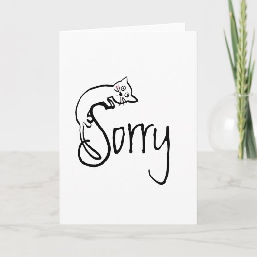 Cute Sorry Cat Sympathy Card Karte (Vorderseite)
