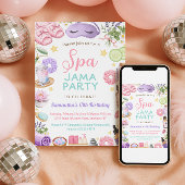 Cute Spa Pajama Party Birthday Einladung