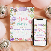 Cute Spa Pamper Party Girl Birthday Einladung