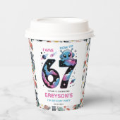 Cute Space 7th Birthday | Six & Seven Year Old Pappbecher (Vorderseite)