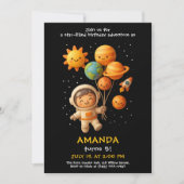 Cute Space Astronaut Birthday Card Einladung (Vorderseite)