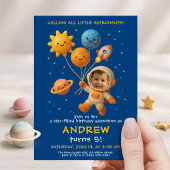 Cute Space Astronaut Birthday Card Einladung