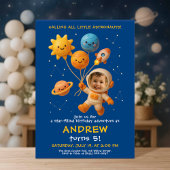 Cute Space Astronaut Birthday Card Einladung