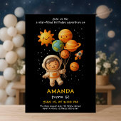 Cute Space Astronaut Birthday Card Einladung