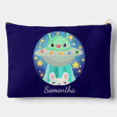 Cute Space Creature And Bunny Rabbit Zubehörtasche (Rückseite)