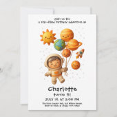 Cute Space Explorer Birthday Card Einladung (Vorderseite)