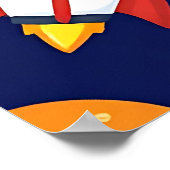 Cute Space Explorer Kids Pattern Poster (Ecke)