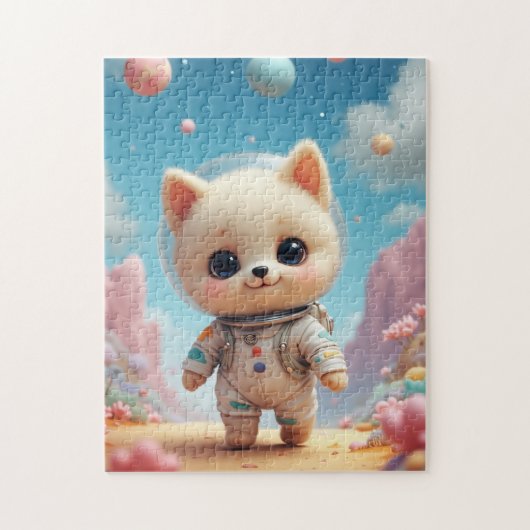 Cute Space Kitten Astronaut Jigsaw Puzzle (Vertikal)