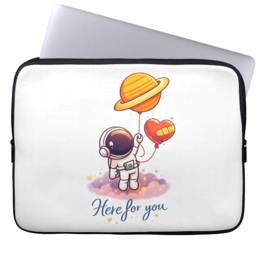 Cute Space Love Illustration Laptopschutzhülle (Vorderseite)