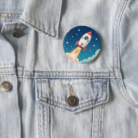 Cute space rocket blasting off button (Beispiel)