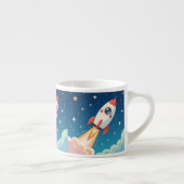 Cute space rocket blasting off espressotasse (Rechts)