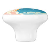 Cute space rocket blasting off keramikknauf (Seitenansicht)