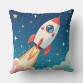 Cute space rocket blasting off kissen (Rückseite)