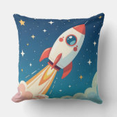Cute space rocket blasting off kissen (Vorderseite)
