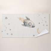 Cute Space Theme Bath Towels with Whimsical Rocket Badehandtuch (Badehandtuch)