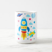 Cute Spacecraft Rocket Ships Pattern Kaffeetasse (Mittel)