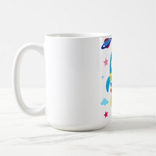 Cute Spacecraft Rocket Ships Pattern Kaffeetasse (Links)