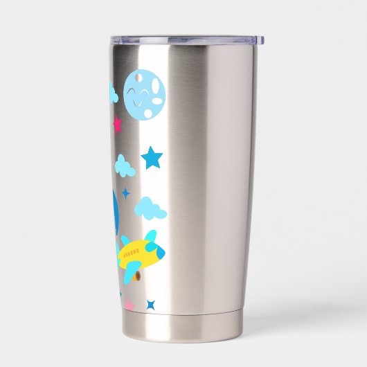 Cute Spacecraft Rocket Ships Pattern Thermobecher (Links)