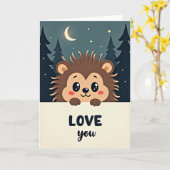 Cute Spiky Hedgehog Love You Card Karte (Gelbe Blume)
