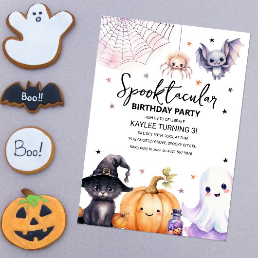 Cute Spooktacular Birthday Party Einladung