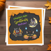 Cute Spooktacular Halloween Cartoon Birthday Party Serviette