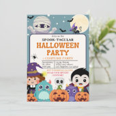 Cute Spooktacular Halloween Costume Party Kids Einladung (Stehend Vorderseite)