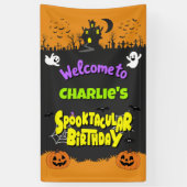 Cute Spooktacular Halloween Fun Birthday Welcome Banner (Vertikal)
