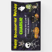 Cute Spooktacular Halloween Monster Fun Birthday Banner (Vertikal)